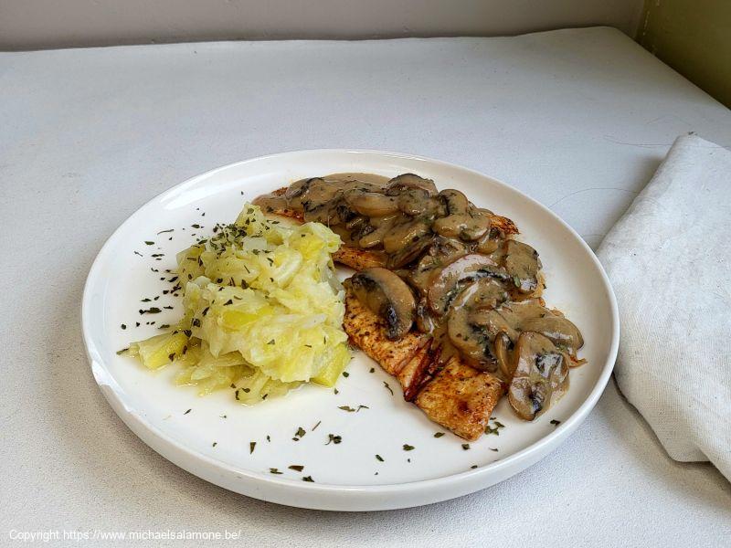 Escalope de dinde grillée sauce archiduc et stoemp kéto (1)