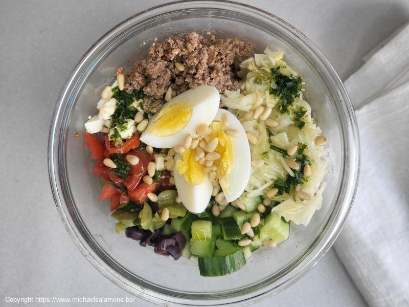 Salade à la feta et pur bœuf (1)